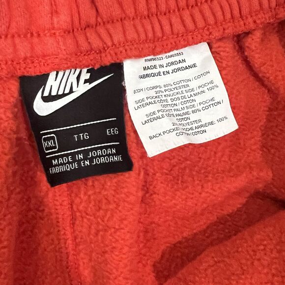 Nike Just Do It Men's Fleece Red Shorts with Pocket Size 2XL XXL  Cotton Blend - Picture 5 of 9